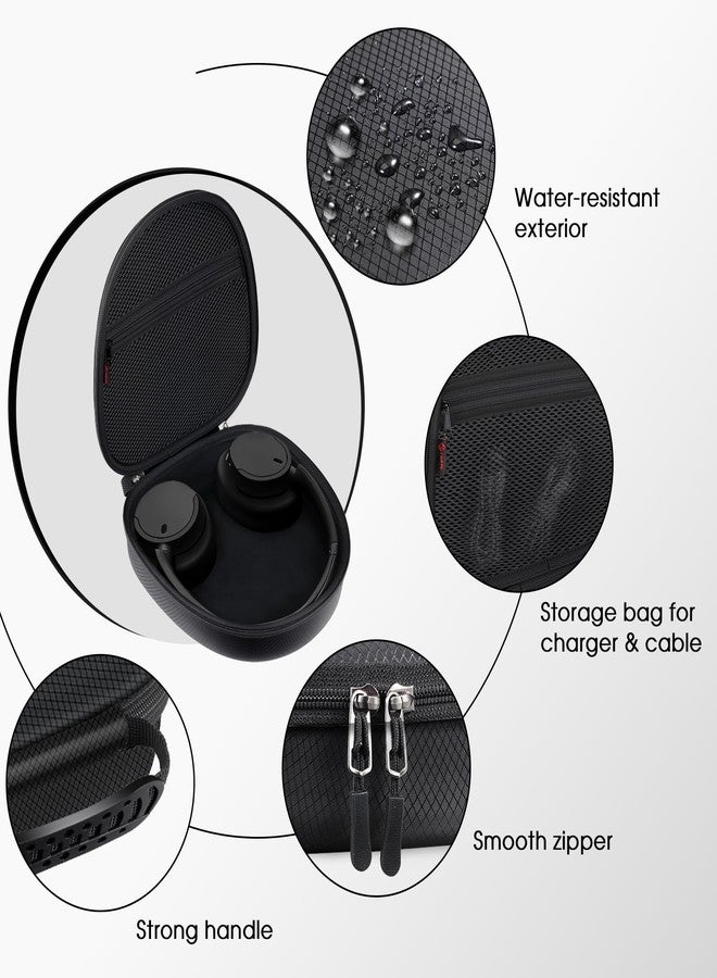 Fintie Hard Case for Sony WH-CH720N/ WH-CH710N/ WH-CH520/ WH-CH510/ WH-1000XM6/ WH-1000XM5/ WH-1000XM4/ WHXB910N Wireless Headphone - Travel Protective Cover Carrying Storage Bag (Black) - Image 4