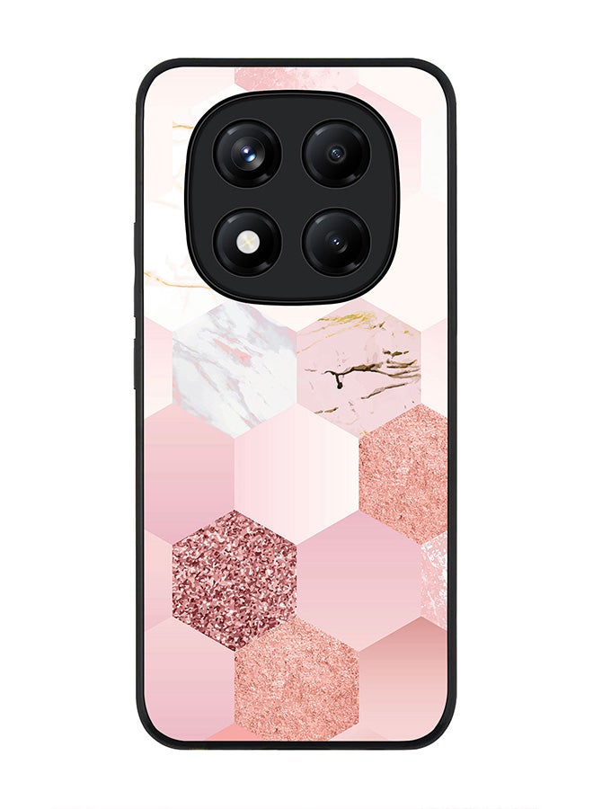 Stylizedd For Xiaomi Redmi Note 14 Pro+ 5G 5G Case,Slim fit Camera Protection, Shockproof Thin Phone cover  - Marble Pink Honeycomb - Image 1