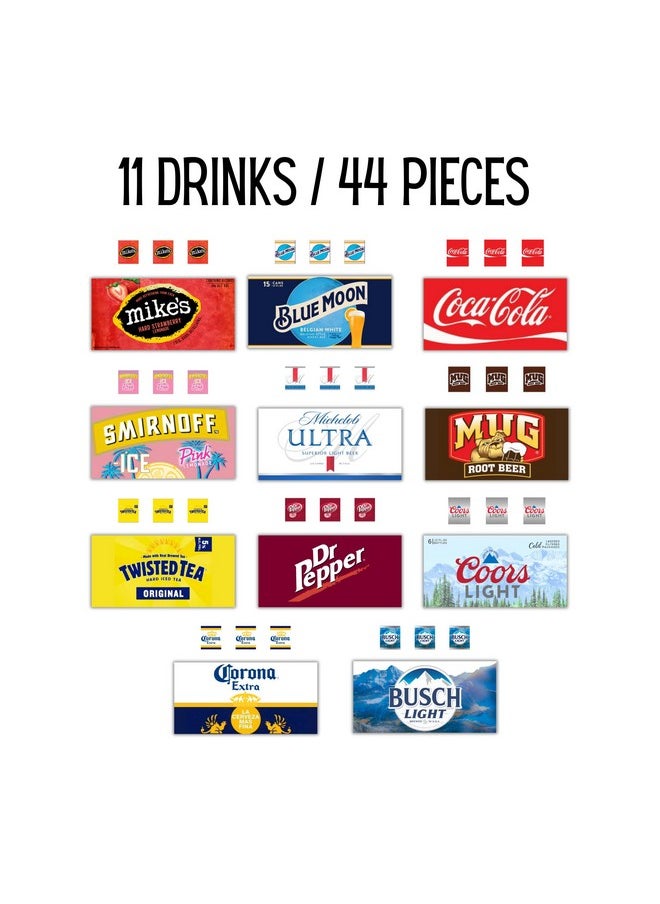 Lashicorn - Beer Can Bottle 6 Pack Case Freshie Cardstock Cutouts 11 Designs 44 Pieces Manly Cardstock Drip Can Scented Aroma Beads Bake W/Mold For Car Freshie Beer Hard Seltzer - Image 1