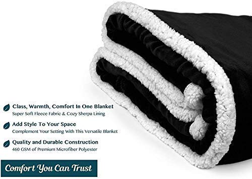 Fluffy's Fluffys Fleece 250 TC Reversible Throw Blanket Black_Queen - Image 3