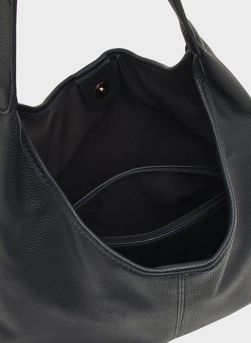 ELLA Textured Shoulder Bag with Pouch  - Image 5