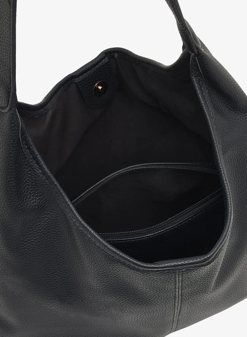 ELLA Black Textured Shoulder Bag with Pouch for Women | Best Price UAE
