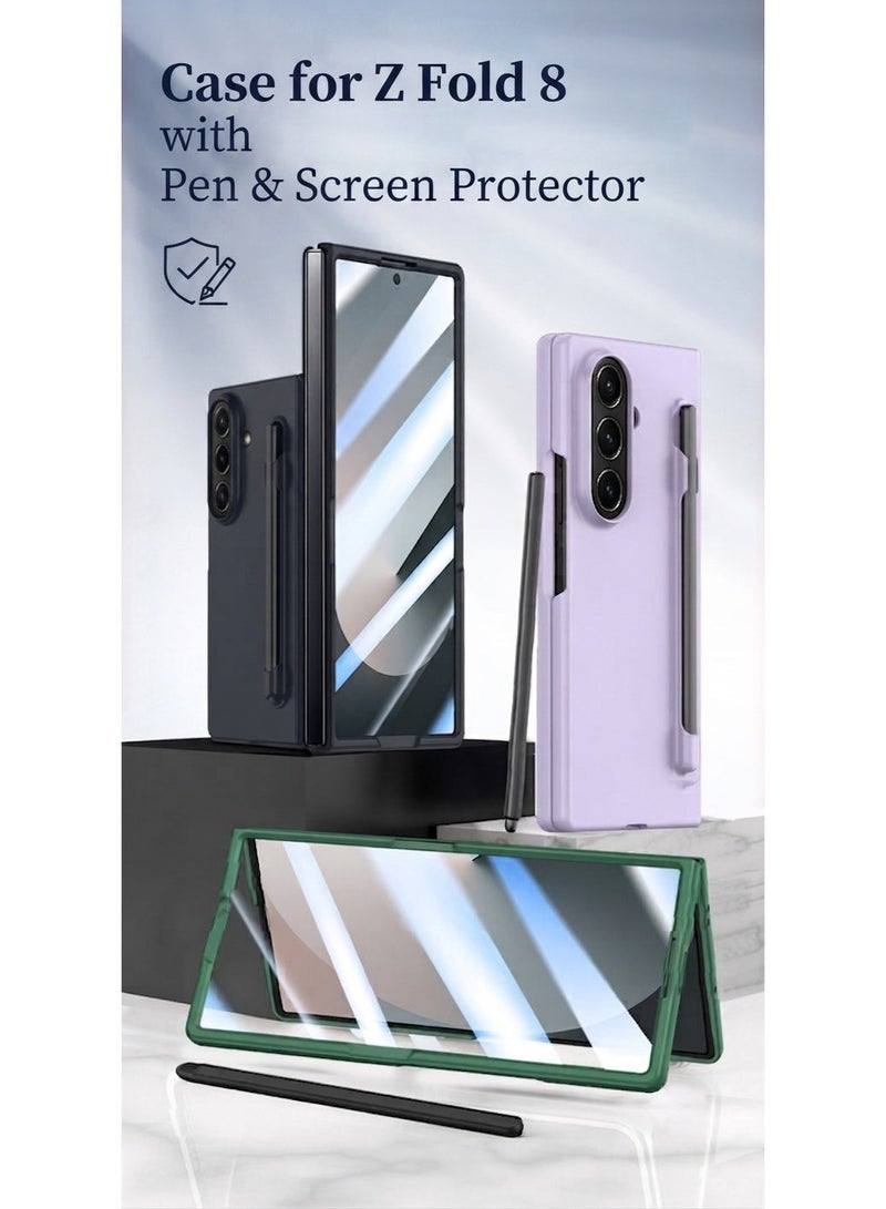 TEMPO Slim Case Compatible with Samsung Galaxy Z Fold 8 5G Cellphone , Skin Feel Cover Hard PC with Screen Protector & S Pen, Ultra-Thin, Shockproof and Anti-Fall Protection - Image 2