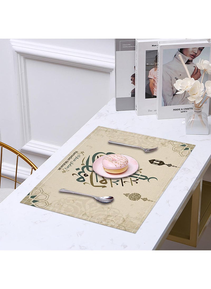 general Eid Mubarak Table Placemats Set Ramadan Kareem Table Decorations Ramadan Decor Sets For Dining Supply - Image 3