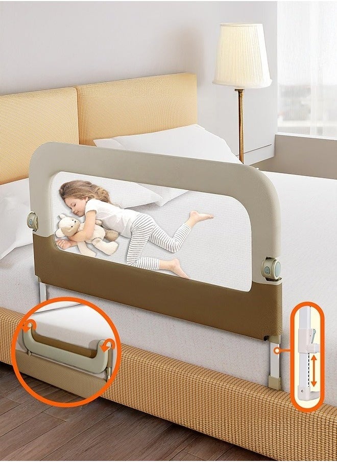 XiuWoo Bed Guard Rail for Toddlers 14 Level Adjustable Heights One-touch Folding up Sturdy Stable U-shaped Structure Portable Bed Railing for Baby Toddler Bed Rails Guard for Crib, Twin, Bunk, Full Size, Queen King Bed  - Image 1