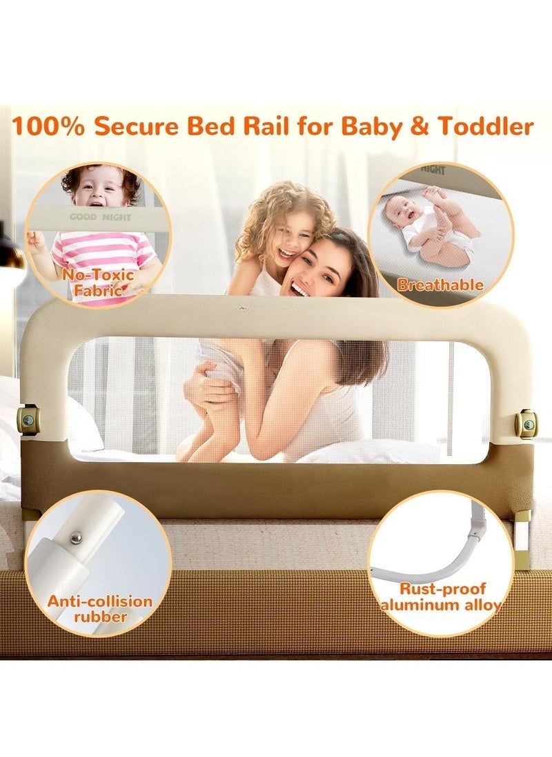 XiuWoo Bed Guard Rail for Toddlers 14 Level Adjustable Heights One-touch Folding up Sturdy Stable U-shaped Structure Portable Bed Railing for Baby Toddler Bed Rails Guard for Crib, Twin, Bunk, Full Size, Queen King Bed  - Image 5