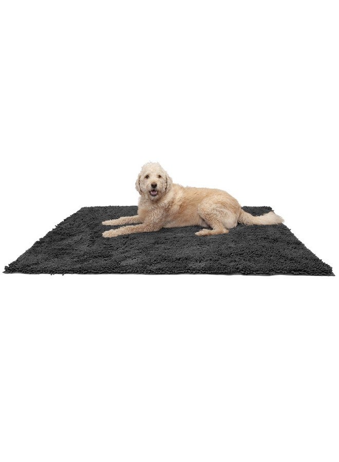 Furhaven 60" x 48" Highly Absorbent Dog Door Mat for Muddy Paws, 100% Washable, Perfect for Entryway, Kitchen, & Bathroom Use - Chenille Shammy Rug - Charcoal (Gray), Jumbo Plus/XXXL - Image 1