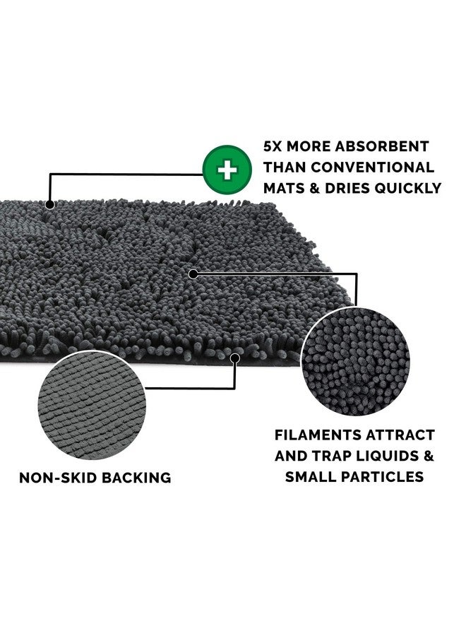 Furhaven 60" x 48" Highly Absorbent Dog Door Mat for Muddy Paws, 100% Washable, Perfect for Entryway, Kitchen, & Bathroom Use - Chenille Shammy Rug - Charcoal (Gray), Jumbo Plus/XXXL - Image 3