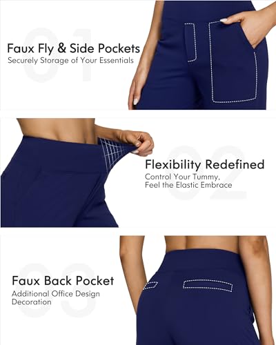 G4Free Yoga Pants Women High Waisted Wide Leg Leggings Casual Lounge Sweatpants Workout Travel Outfit Women Clothing(Royal Blue,M,31") - Image 2
