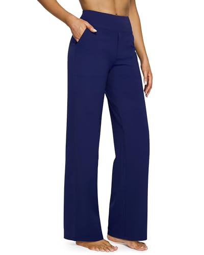 G4Free Yoga Pants Women High Waisted Wide Leg Leggings Casual Lounge Sweatpants Workout Travel Outfit Women Clothing(Royal Blue,M,31") - Image 5