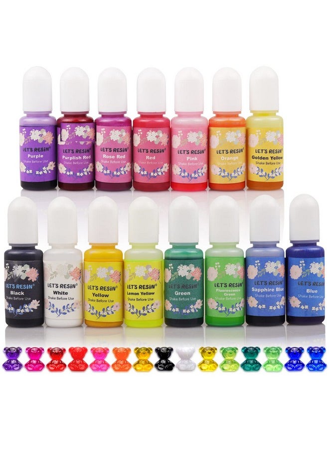 LET'S RESIN - Epoxy Resin Dye 15 Color Translucent Epoxy Resin Pigment Odorless Concentrated Epoxy Resin Paint Each 0.35Oz Liquid Resin Colorant For Resin Coloring Epoxy Resin Resin Molds - Image 1
