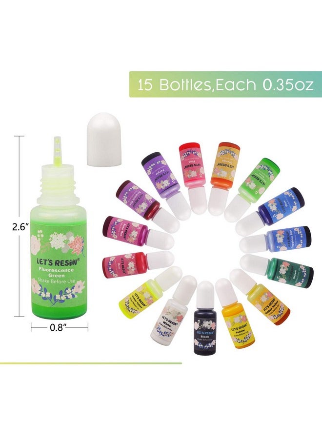 LET'S RESIN - Epoxy Resin Dye 15 Color Translucent Epoxy Resin Pigment Odorless Concentrated Epoxy Resin Paint Each 0.35Oz Liquid Resin Colorant For Resin Coloring Epoxy Resin Resin Molds - Image 1