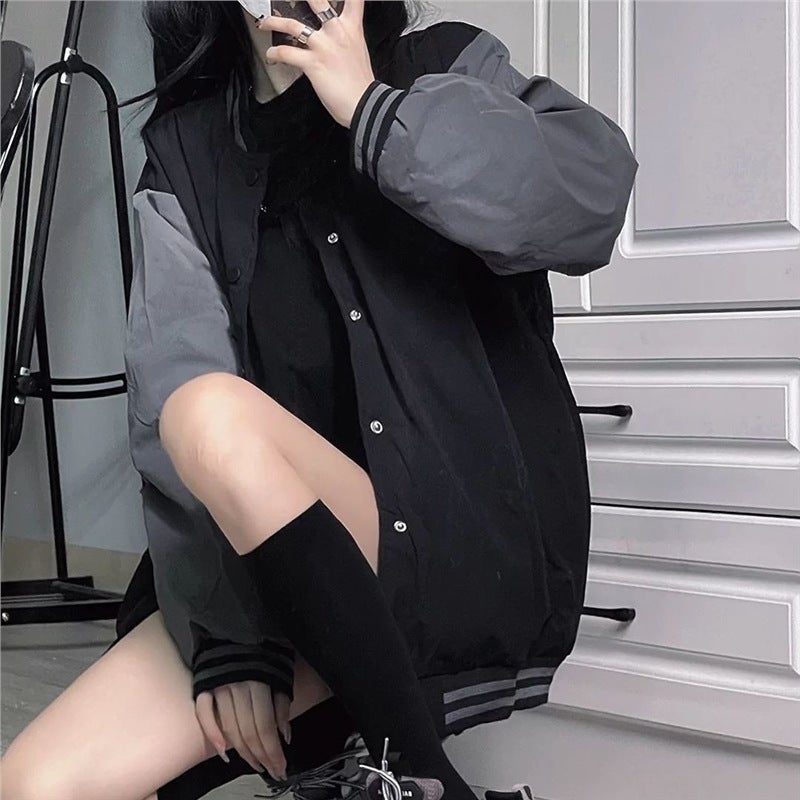 بدلة بيسبول ربيعية وخريفية للرجال والنساء جاكيت فضفاض على طراز هونغ كونغ جاكيت على الطراز الكوري عصري على طراز هاراجوكو ملابس طلاب الربيع - Image 5