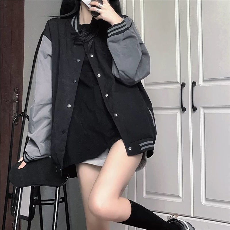 بدلة بيسبول ربيعية وخريفية للرجال والنساء جاكيت فضفاض على طراز هونغ كونغ جاكيت على الطراز الكوري عصري على طراز هاراجوكو ملابس طلاب الربيع - Image 3