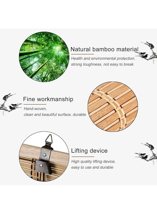 APLUS Bamboo blinds made of natural bamboo Basic color: beige with interwoven colors. Easy to install. Installation tools included. - Image 4