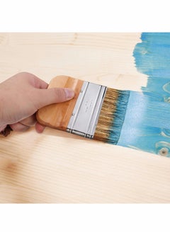 Excefore Chalk and Wax Paint Brushes, 5 Pieces Natural Bristles Wooden Handle DIY Painting and Waxing Brushes for Art Craft Wood Furniture Decor  - Image 5