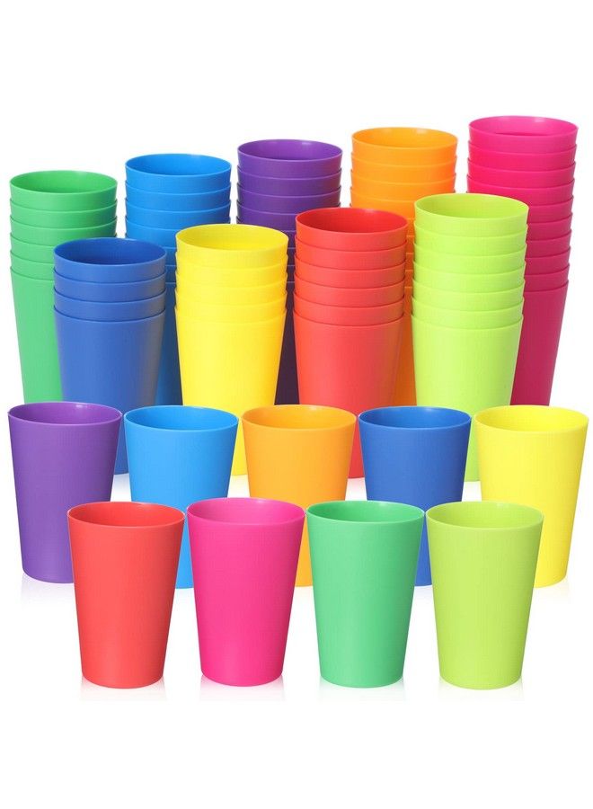 Yahenda 100 Pack 5.5 Oz Kids Reusable Plastic Cups Children Drinking Cups Colorful Plastic Cups Small Stackable Cups Toddler Cups Unbreakable For Toddlers Baby Adults School Camping Restaurant - Image 1