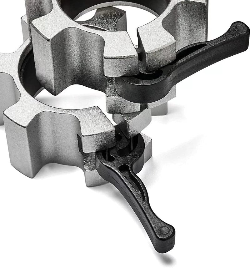 Berfea Metal Olympic Barbell Clamps 2inch Heavy Duty Exercise Collars,Weight Clips for 2" Barbell,Quick Release Weight Clamps for Weightlifting, Olympic Lifts Strength Fitness Training 1 Pair - Image 3