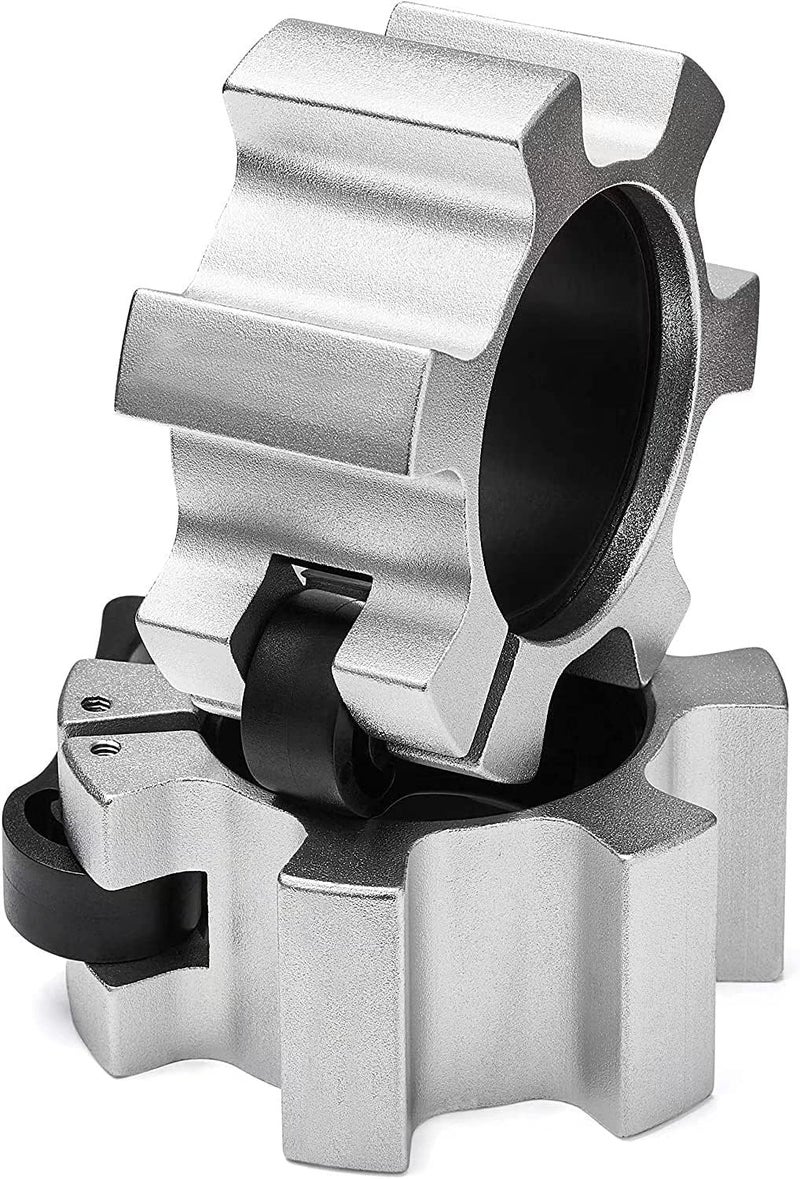 Berfea Metal Olympic Barbell Clamps 2inch Heavy Duty Exercise Collars,Weight Clips for 2" Barbell,Quick Release Weight Clamps for Weightlifting, Olympic Lifts Strength Fitness Training 1 Pair - Image 2