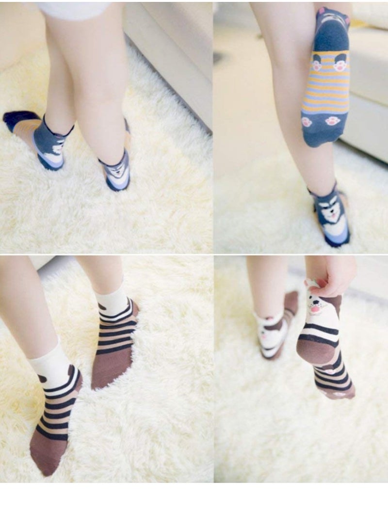 Excefore Cute Animal Socks for Women Girls 5 Pairs, Funny Dog Socks and Cool 100% Cotton Art Painting Cat Socks Women Casual Crew Socks Funny Lovely Pattern - Image 3