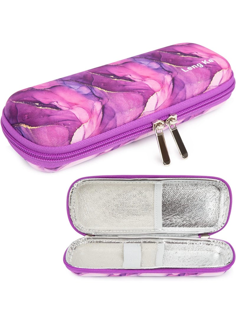 YOUSHARES YOUSHARES Insulin Cooler Travel Case - Handy Medication Insulated Diabetic Carrying Cooling Bag for Insulin Pen and Diabetic Supplies (Marble Purple) 