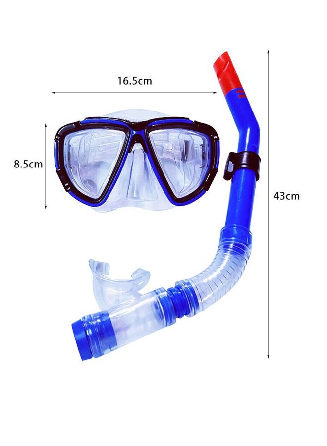 Generic Men Women Snorkel Mask Set Wide View Scuba Diving Swimming Goggles with Dry Top - Image 2