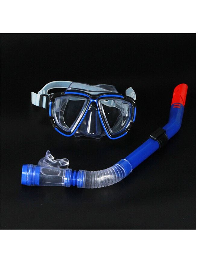 Generic Men Women Snorkel Mask Set Wide View Scuba Diving Swimming Goggles with Dry Top - Image 1