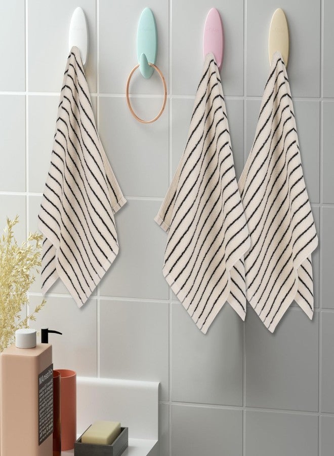 CODOHI 3 Pack Black and White Striped Hand Towels 100% Cotton Absorbent Soft Decorative Towel for Bathroom Kitchen Home Hotel Beach, 29 x 13.4 Inches (Black and White) - Image 4
