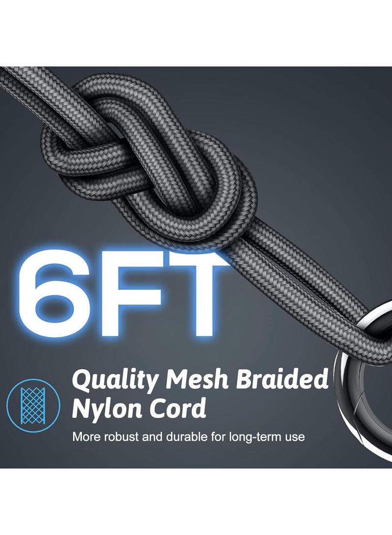 GUDOO 6ft USB-C to USB-A Fast Charging Cable – 6A 120W Turbo Charge Right Angle Nylon Braided Type C Cable for Xiaomi HyperCharge Compatible with Samsung Huawei Oppo - Image 4