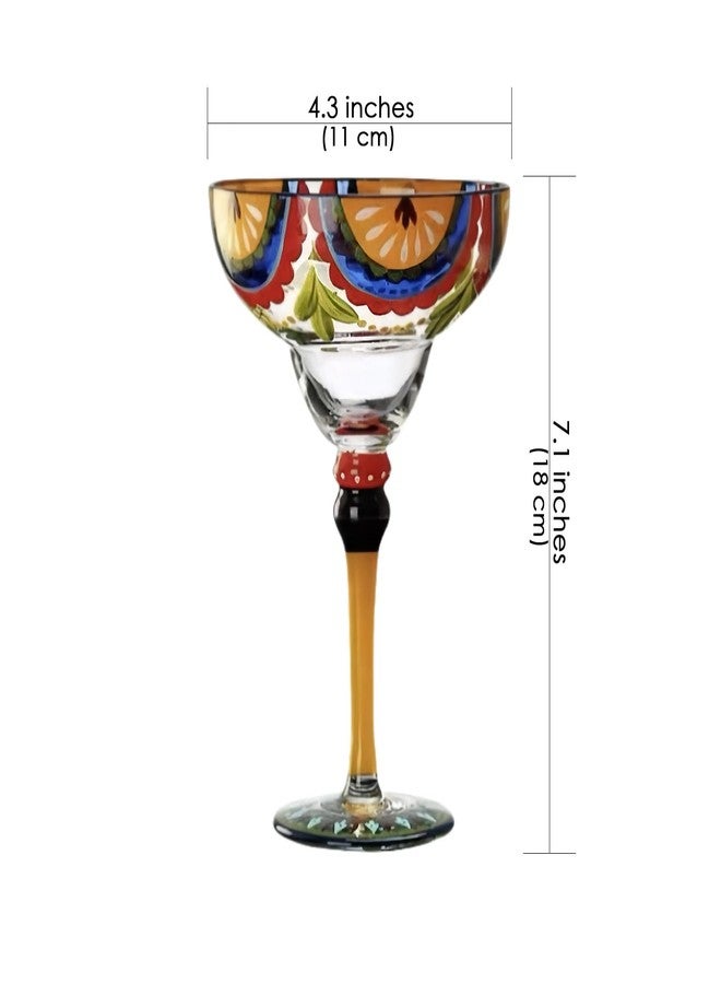 أكواب مارغريتا من شيدو، أكواب كوكتيل، أكواب مارتيني ملونة، أوانٍ زجاجية مرسومة يدويًا من قبل فنانين - أكواب مارغريتا فريدة وزخرفية، ديكور طاولة المطبخ - Image 2