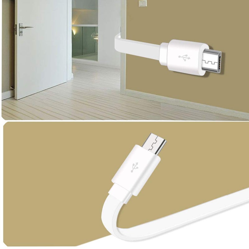 SCOVEE USB Power extension Cable for Wyze Cam,WyzeCam Pan,YI Home Camera,Nest-Cam Indoor,Oculus Go,Netvue,KasaCam,Furbo Dog,Blink,Flat USB to Micro USB Charging Cord for Wyze-Cam v3 v2 (White, 20ft) - Image 3