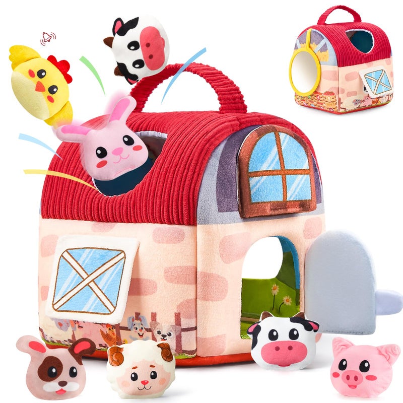 Vanvimen Baby Girl Toys 612 Months Surprise Barn with 12 PCS Stuffed Farm Animals Montessori Sensory Developmental Learning Toys for 612 Months Ideals 6 7 8 9 Month Old Baby Boy Girl Gifts Toy - Image 2