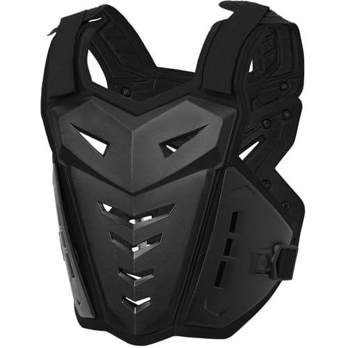 PETA Motorcycle Armor Body Guard Vest, Dirtbike Riding Off-Road Racing Cycling Skiing Motocross Adult Kids Chest Body Protector Shirt Jackets for Street Bike Racing, Mens Back Protection - Black - Image 2