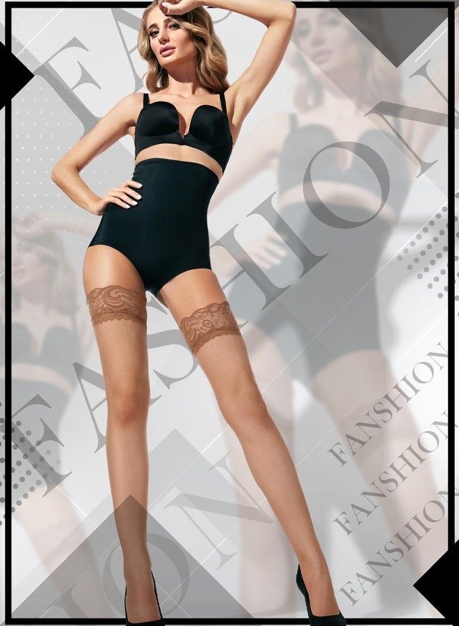 3 Pairs Women Thigh High Stockings Lace, Suitable For Daily Wear And Party Occasions - Image 5