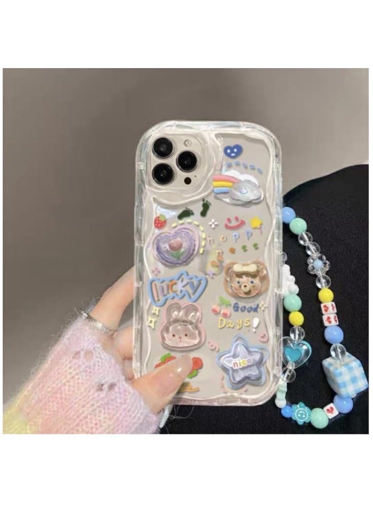 SOLARAE Cute iPhone 15 Pro Max Case for Teens with 3D Bear and Floral Aesthetic, Featuring a Charming Bear Heart Pendant - Perfect Girly Phone Case for Women. - Image 2