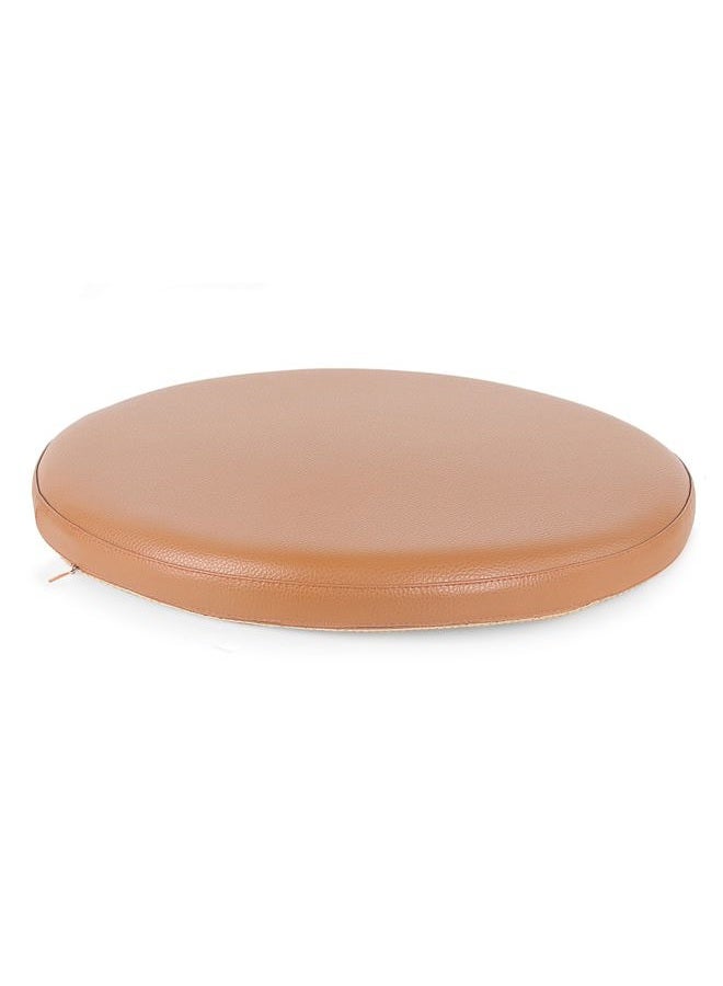 Sigmat PU Leather Round Chair Cushion Memory Foam Waterproof Round Stool Cushion for Kitchen Stool, Living Room Chiar, Office Chair, Car or Floor Pillow (12 Inch, Brown) - Image 1