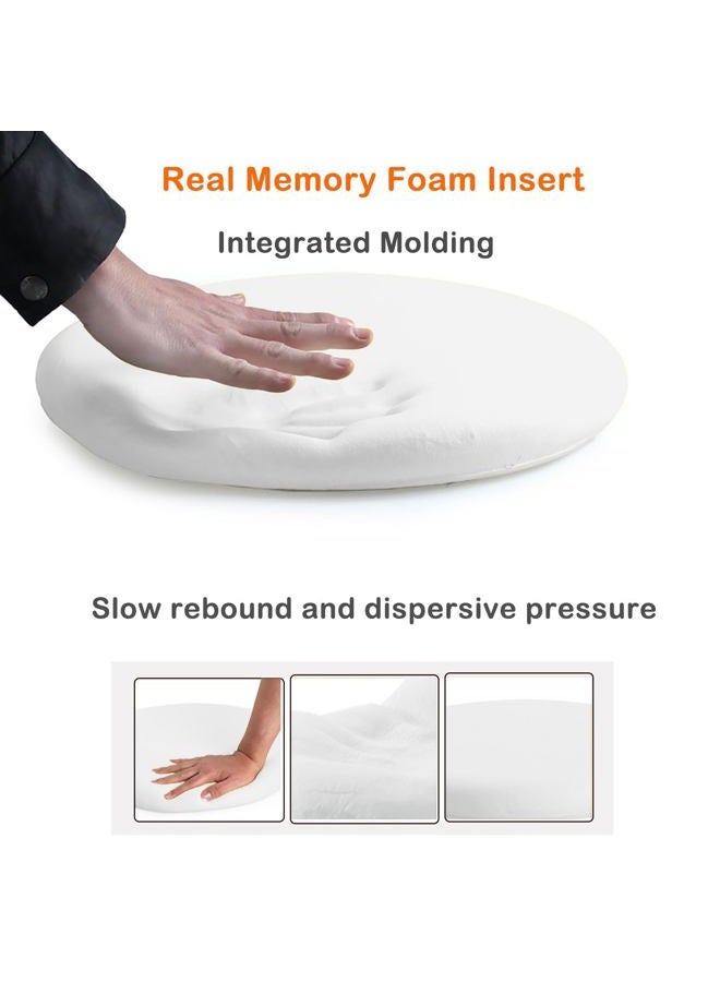 Sigmat PU Leather Round Chair Cushion Memory Foam Waterproof Round Stool Cushion for Kitchen Stool, Living Room Chiar, Office Chair, Car or Floor Pillow (12 Inch, Brown) - Image 4
