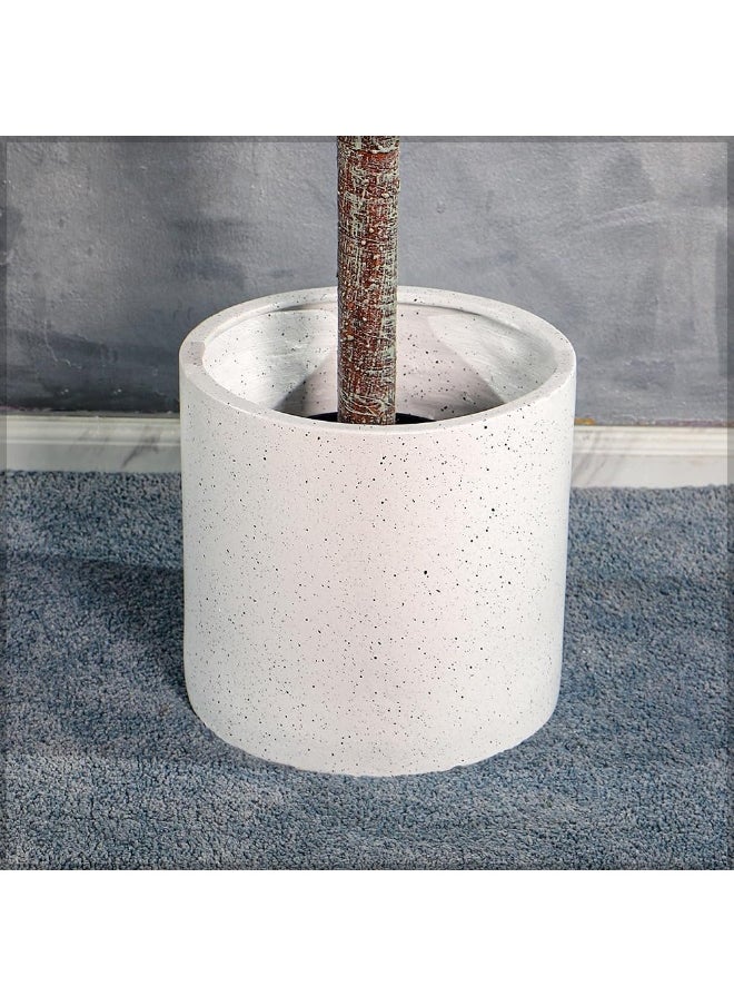 YAHOME Concrete Planter Pot, Minimalist Round Plant Pot with Smooth Matte Finish & Drainage Hole, Lightweight & Weather-Resistant Resin Pot for Plant, Flower Pot for Home Event & Commercial Use (SET)