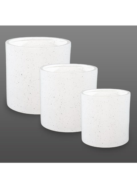 YAHOME Concrete Planter Pot, Minimalist Round Plant Pot with Smooth Matte Finish & Drainage Hole, Lightweight & Weather-Resistant Resin Pot for Plant, Flower Pot for Home Event & Commercial Use (SET)