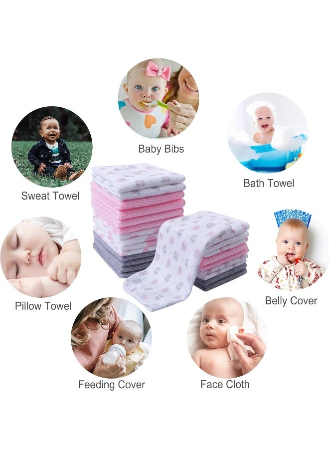 Softan Baby Washcloths, 24Pack Baby Wash Cloths Extra Soft & Ultra Absorbent, Baby Towels and Washcloths Face Towel Unisex for Boys Girls Face & Body, Washclothes Gentle on Sensitive Skin, 9''x 9'' - Image 5