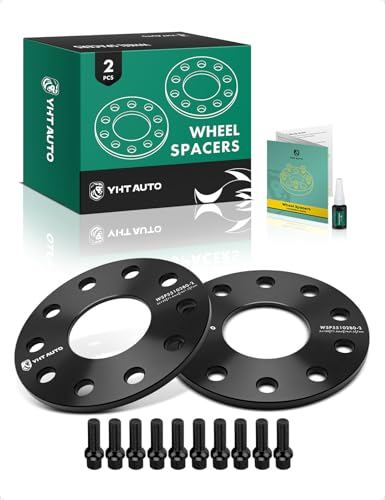YHTAUTO 5x4.5 Wheel Spacers 1.5 Inch Fits Dodge, Chrysler, Ferrari, Maserati Models, Charger, Challenger, 300 Tire Spacers w/ M14x1.5 Studs, 82.5mm Center Bore 5 Lug 4PCS Black - Image 1