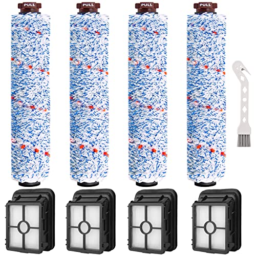 Bvhonwe 8 Pack Replacement Parts Compatible with Bissell CrossWave 1785 2306 3888A Vacuum Cleaner 4 Pack Multi-Surface Brush Roll 1868 4 Pack Vacuum Filter 1866 Compare to Part 1608683 160-8683 1608684 - Image 1