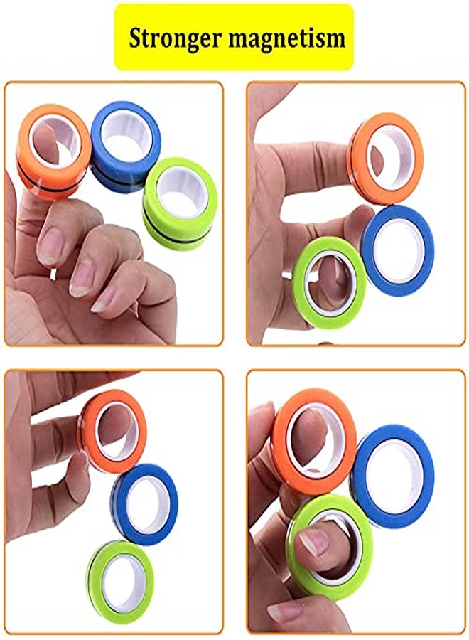 Magnetic Rings Fidget Spinner Toy | Stress, Anxiety Relief Magnetic Spinner Ring Magnet Finger Game，Finger Gyro Toy with Bearing Focus - Image 1