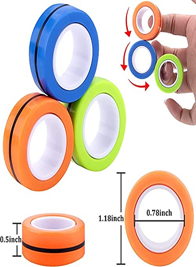 Magnetic Rings Fidget Spinner Toy | Stress, Anxiety Relief Magnetic Spinner Ring Magnet Finger Game，Finger Gyro Toy with Bearing Focus - Image 2