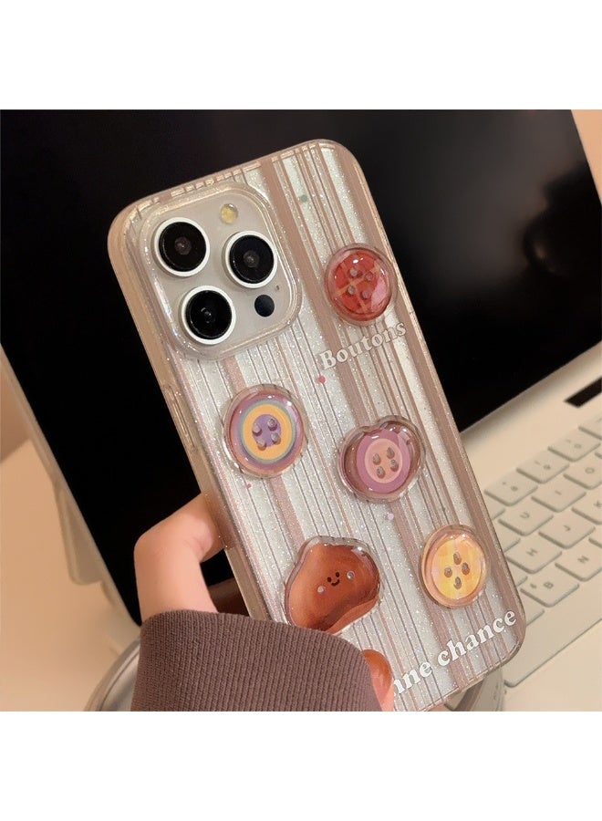 NIBEMINENT 3D Button-patterned Apple Protective TPU Case Cover For iPhone 17 Pro, Clear - Image 1