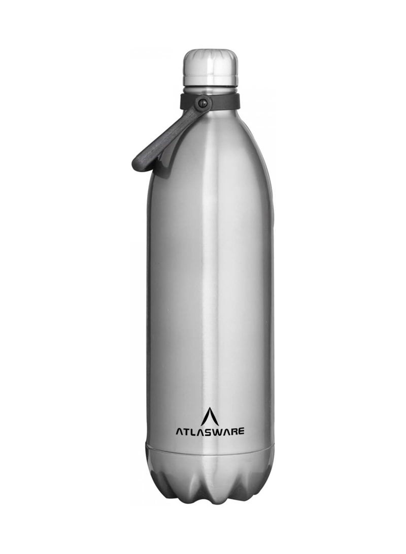 Atlasware Stainless Steel Vacuum Bottle, 2000 ml - Matt Steel - Image 1