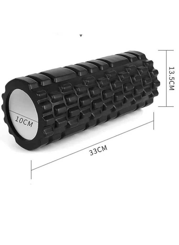 MahMir â® Eva Foam Roller For Yoga, Deep Tissue Massage, Stretching, Physical Therapy, Relieve Stress, Improve Mobility With Foam Roller For Legs And Muscles - Deep Tissue Massage Tool (Black)