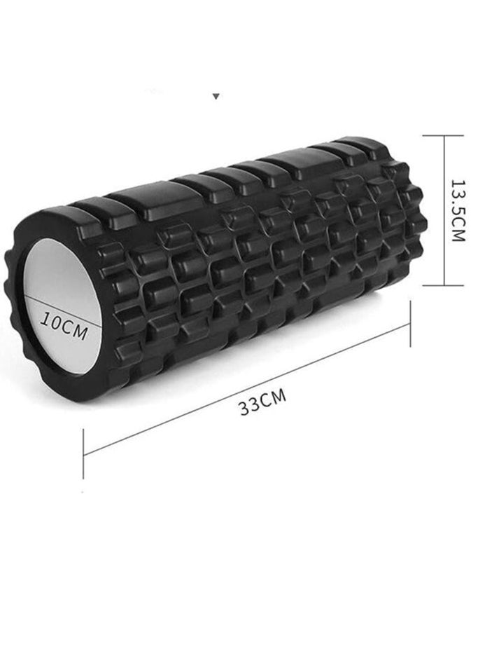 MahMir Mahmir® EVA Foam Roller for Yoga, Deep Tissue Massage, Stretching, Physical Therapy, Relieve Stress, Improve Mobility with Foam Roller for Legs and Muscles - Deep Tissue Massage Tool (Black)  - Image 2