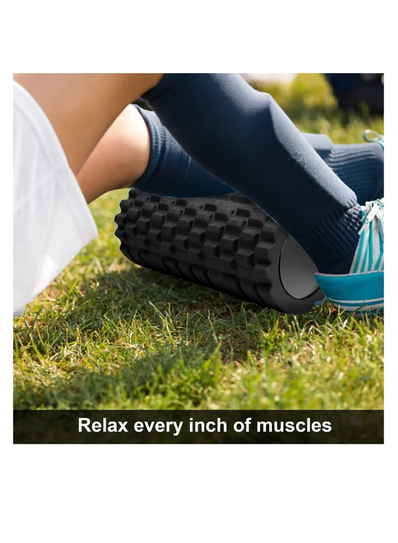 Mahmir Black â® Eva Foam Roller For Yoga, Deep Tissue Massage, Stretching, Physical Therapy, Relieve Stress, Improve Mobility With Foam Roller For Legs And Muscles - Deep Tissue Massage Tool (Black)  | Best Price UAE