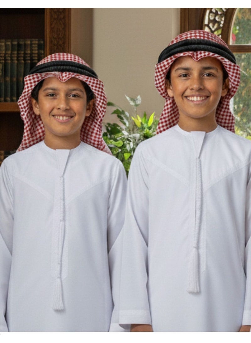 AMYAE ROYAL ETHNIC Hand Stitched Traditional Emarati Kandora/Thobe/Dishdasha/Arabic Dress for Boys,Kids - Image 3